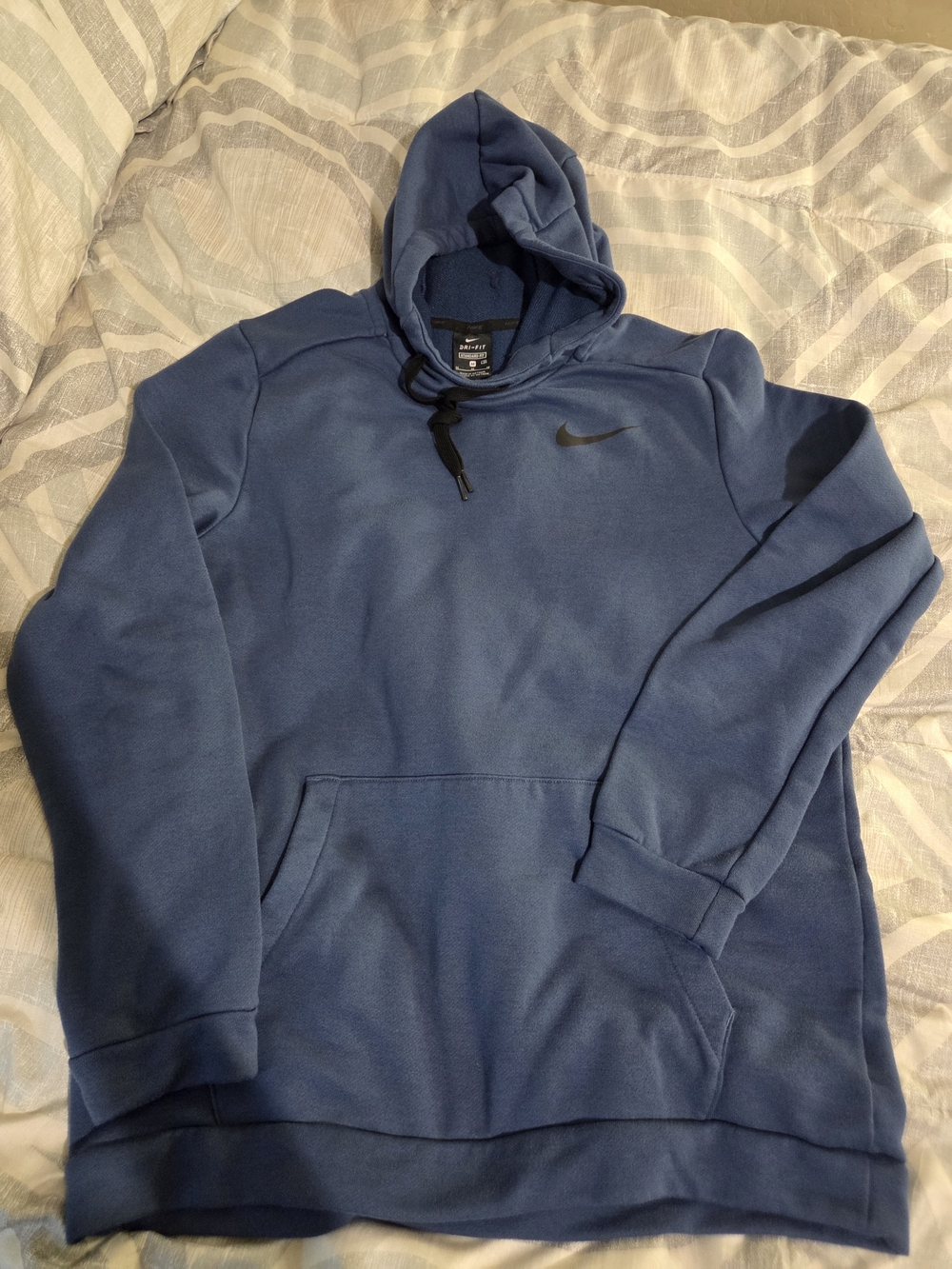 Nike Blue Pullover Hoodie with Black Swoosh
